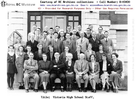 Vic High Staff 1936